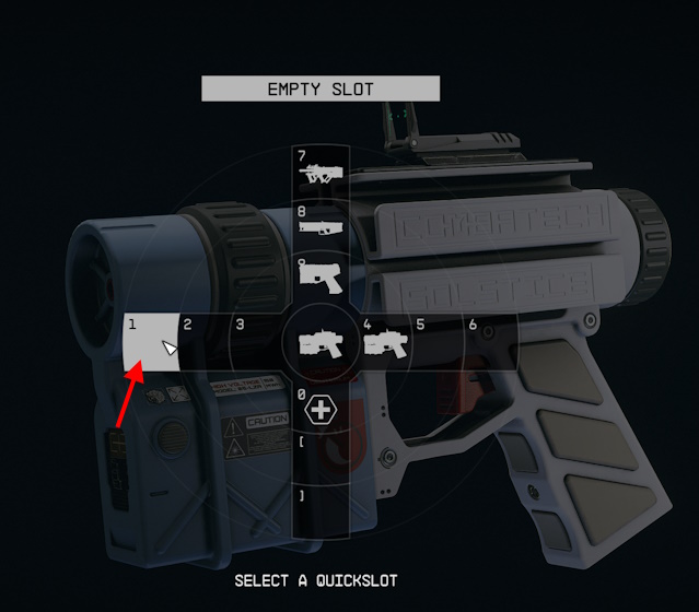 Como equipar e trocar armas rapidamente em Starfield 6 Campo estelar Quickslot