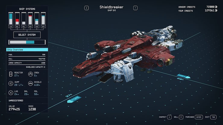 Shieldbreaker Starfield best ships