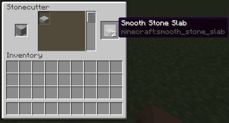 Using a stonecutter to get smooth stone slabs in Minecraft
