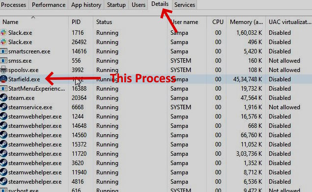 The starfield CPU process that we will use to improve our PC performane