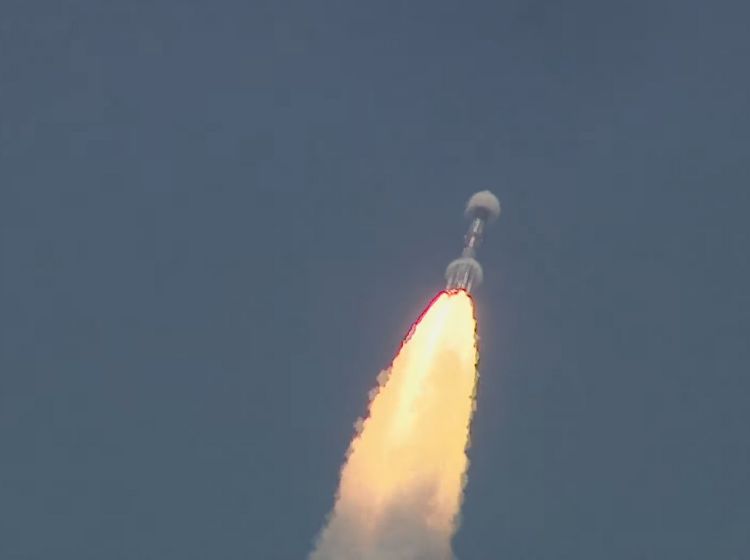 This image depicts the PSLV-C57 rocket as it enters its intended 185 kilometers altitude