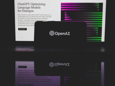 This image showcases OpenAI's ChatGPT generative AI open on a big screen