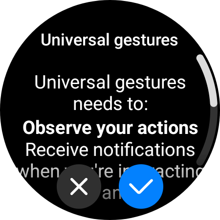 Universal Gestures on Galaxy Watch