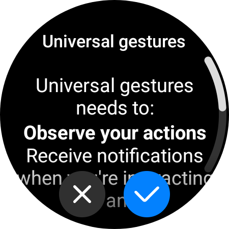 Universal Gestures on Galaxy Watch