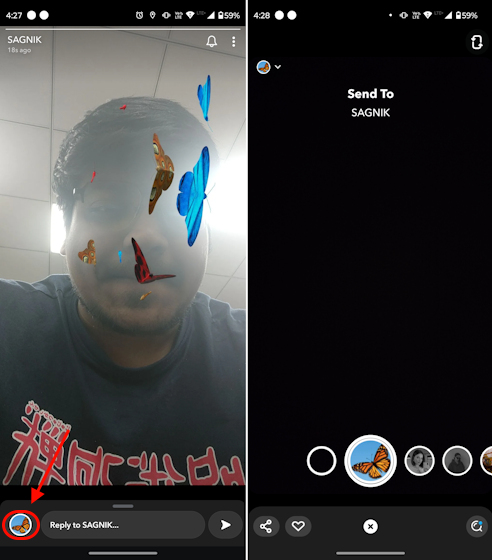 How to unlock butterflies lens on Snapchat from someone's story