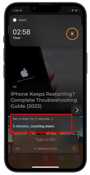 Use Siri to set a timer on iPhone