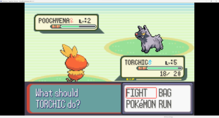 Pokemon Sapphire Gameplay on Visual Boy Advance