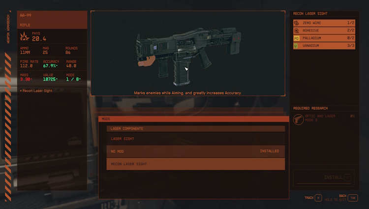 weapon mod starfield