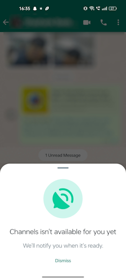 WhatsApp Channels Not Available