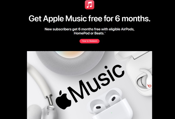 apple music 6 months free