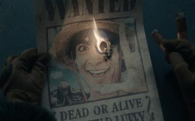 Burning bounty poster of Luffy in One Piece live action