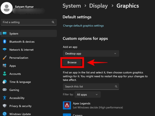 graphics options in windows 11