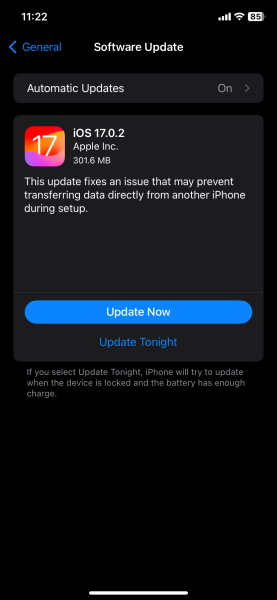 iOS 17.0.2-Update