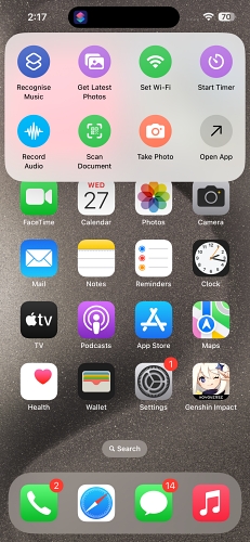 iPhone 15 Pro Max home screen