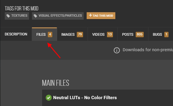 move to files section on nexus mods