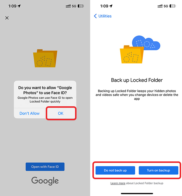 Configure una carpeta bloqueada para la copia de seguridad de Google Photos en iPhone