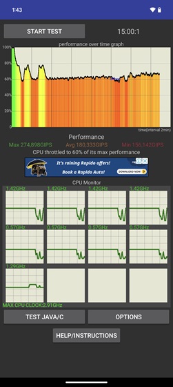 tensor g3 cpu throttling test