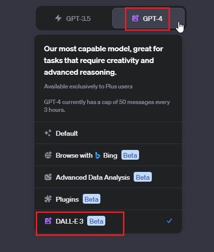 choose dall -e 3 in chatgpt