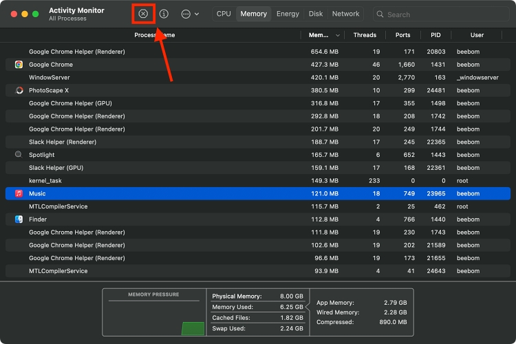 Activity Monitor on Mac