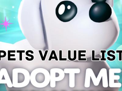 Adopt me pets value list feature