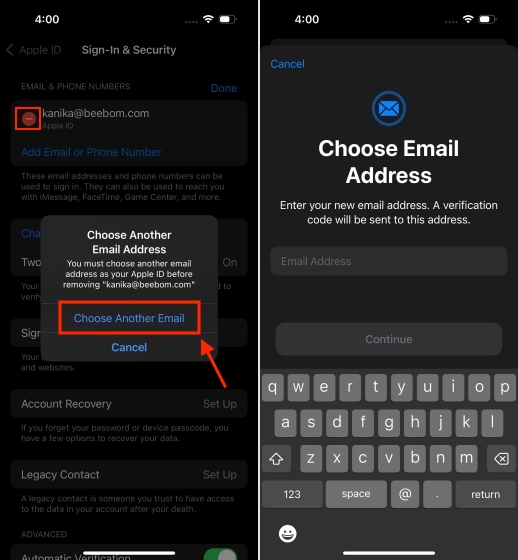 how to open apple id mail