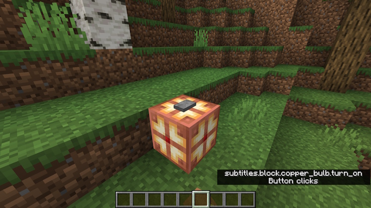 How to Make and Use a Copper Bulb in Minecraft 1.21 15 Turning on the copper bulb using a button