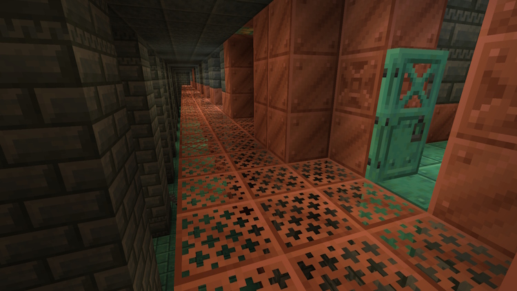 Copper grates naturally generated inside trial chambers