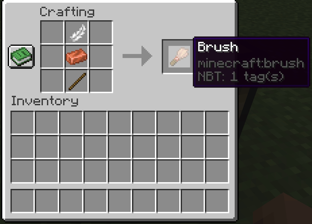 Crafting recipe for a brush