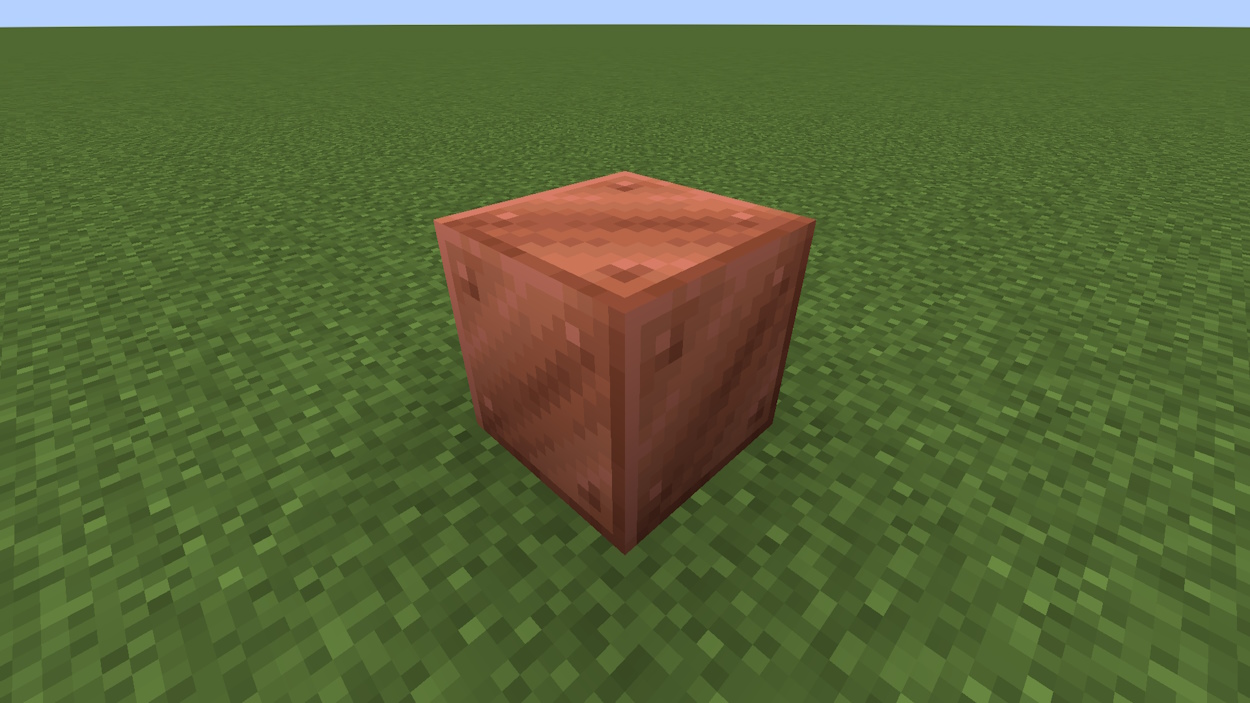 Copper block placed in the world