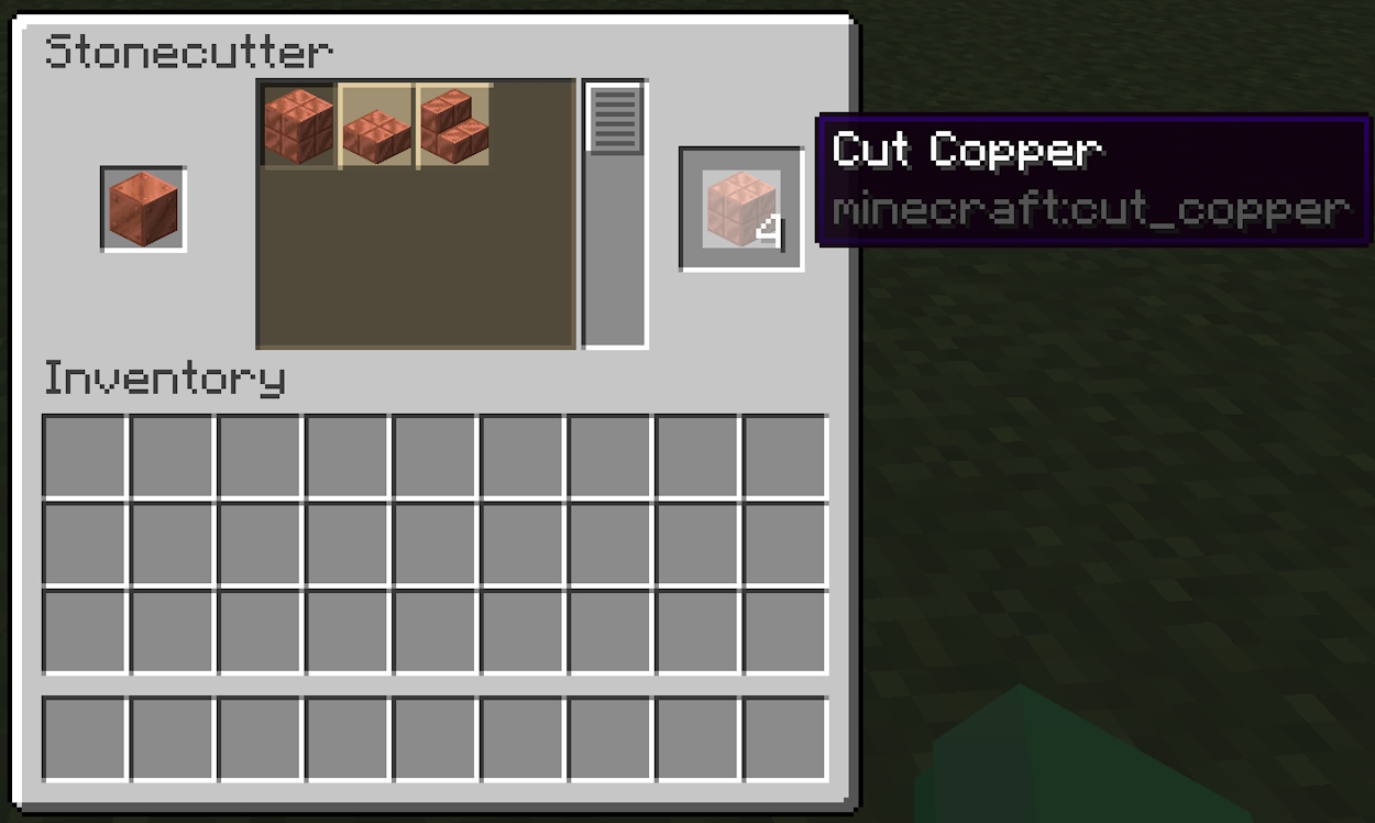 Cut copper stonecutter recipe