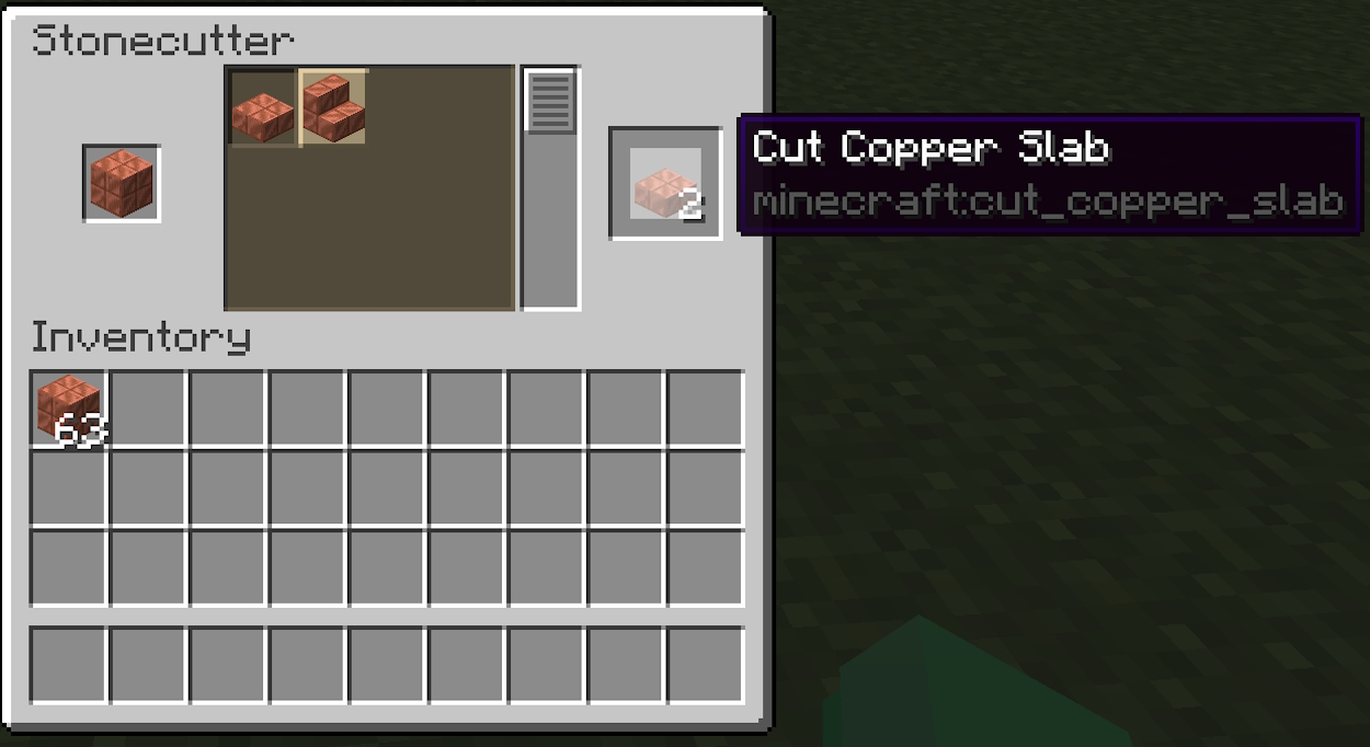 Cut copper slab stonecutter recipe