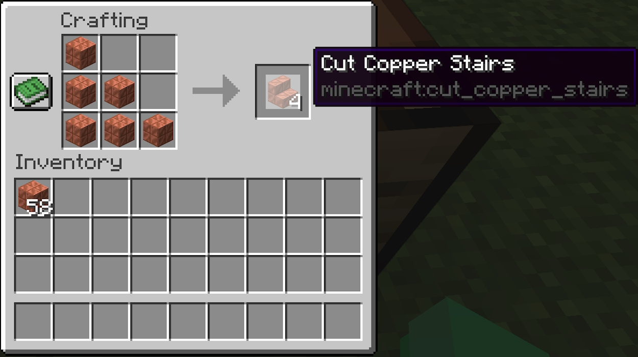 Cut copper stair recipe