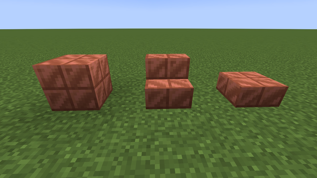 Cut copper blocks in Minecraft