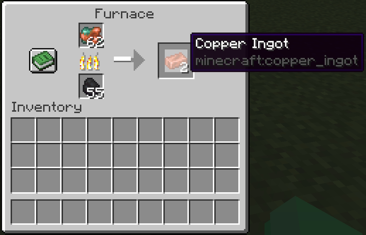 Smelting of raw copper and turning them into copper ingots
