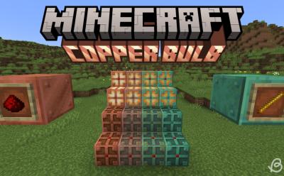 Copper bulbs in all oxidation stages, both powered and disabled in Minecraft 1.21