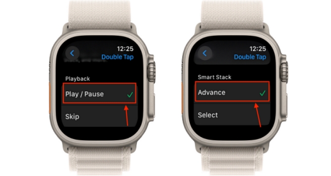 Customize double tap on Apple Watch