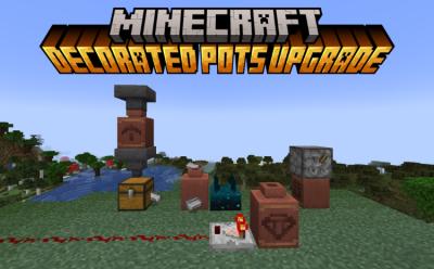 Decorated pots interacting with different redstone components