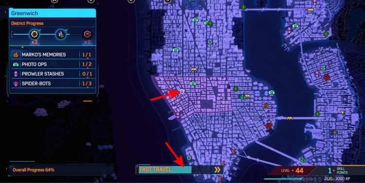 fast travel bar spider-man 2