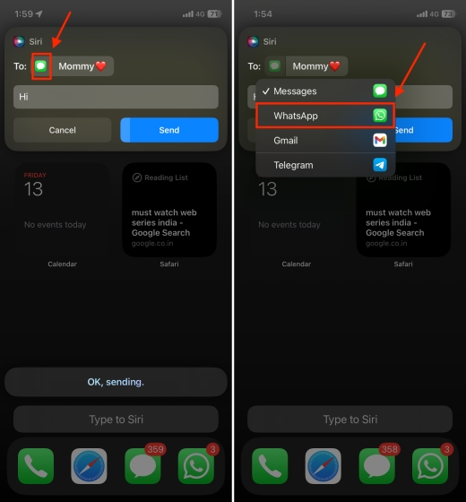 How to make Siri use WhatsApp instead of Messages app