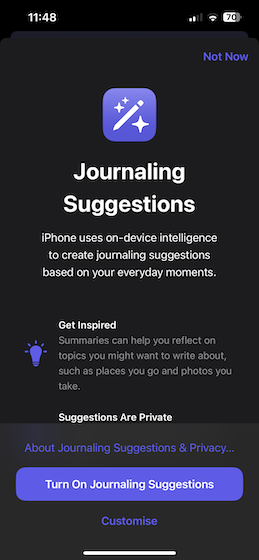 Journal App Finally Arrives with iOS 17.2 Beta; Check Out Journal App Features
