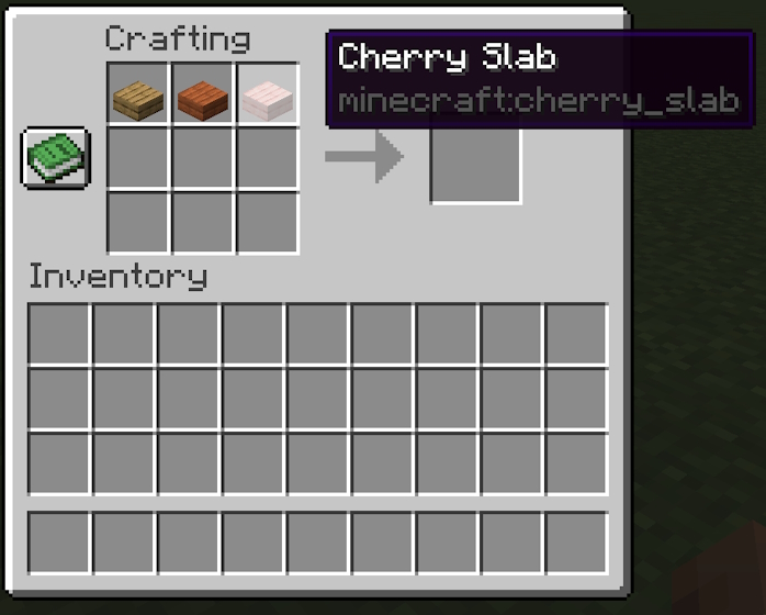 Place three slabs in the topmost row of the crafting grid