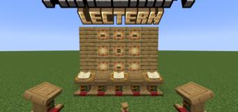Lecterns with and without books in Minecraft