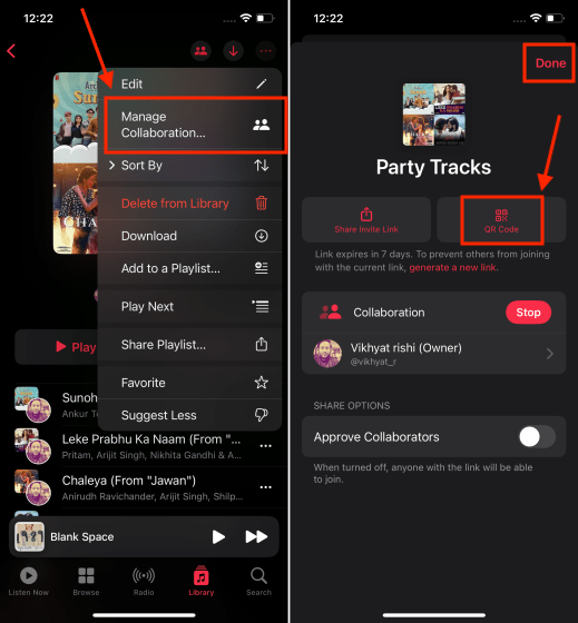 Manage Collaboration for an Apple Music Playlist