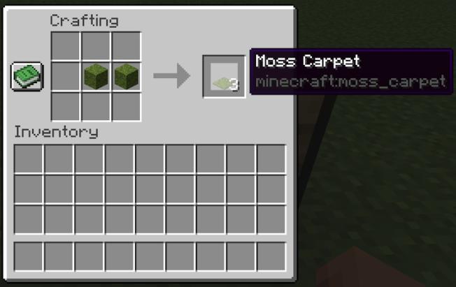 Moss carpet crafting recipe