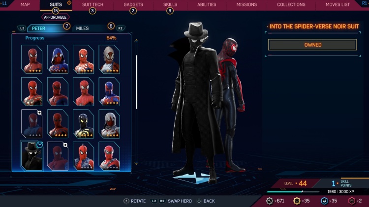 Noir suit spider-man 2