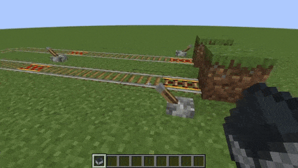 Player riding a minecart