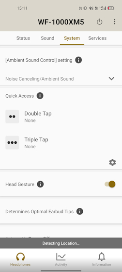 Sony Headphones Connect Touch and Gesture Controls