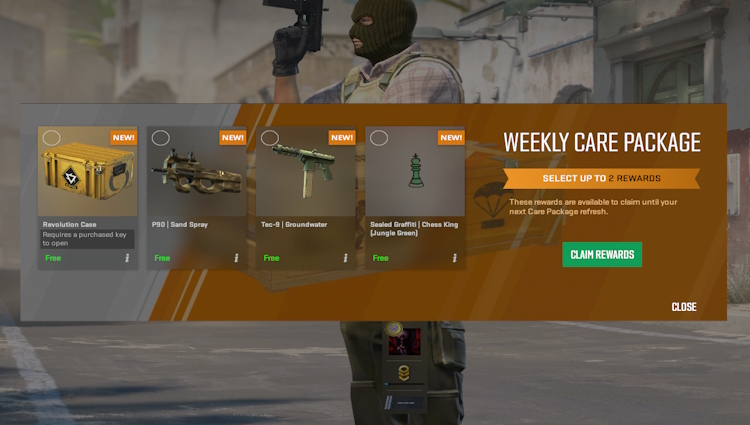 Select Weekly Drop Rewards in CS2