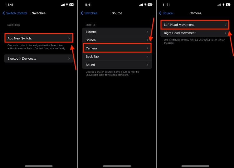 Set Up Head Movements on iPhone