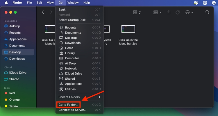Steps to open system folder on Mac